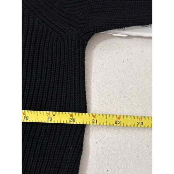 Gap Open Chunky Knit Black Sweater Cardigan Mid Length Women Large - Picture 10 of 11